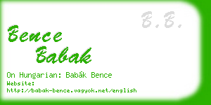 bence babak business card