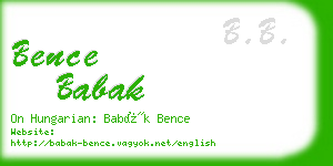 bence babak business card